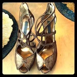 BCBG Strappy High Heel - Bronze